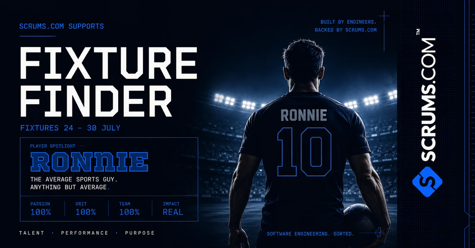 Scrums.com Fixture Finder — Fixtures 24–30 July 2026, player spotlight Ronnie